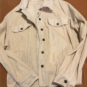 LA MIEL Beige Corduroy Shirt Jacket